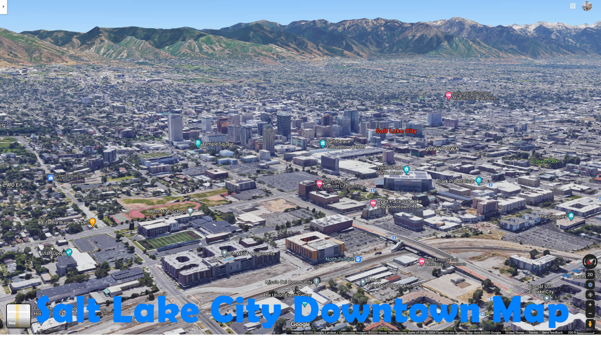 Salt Lake Ville Centre Ville carte